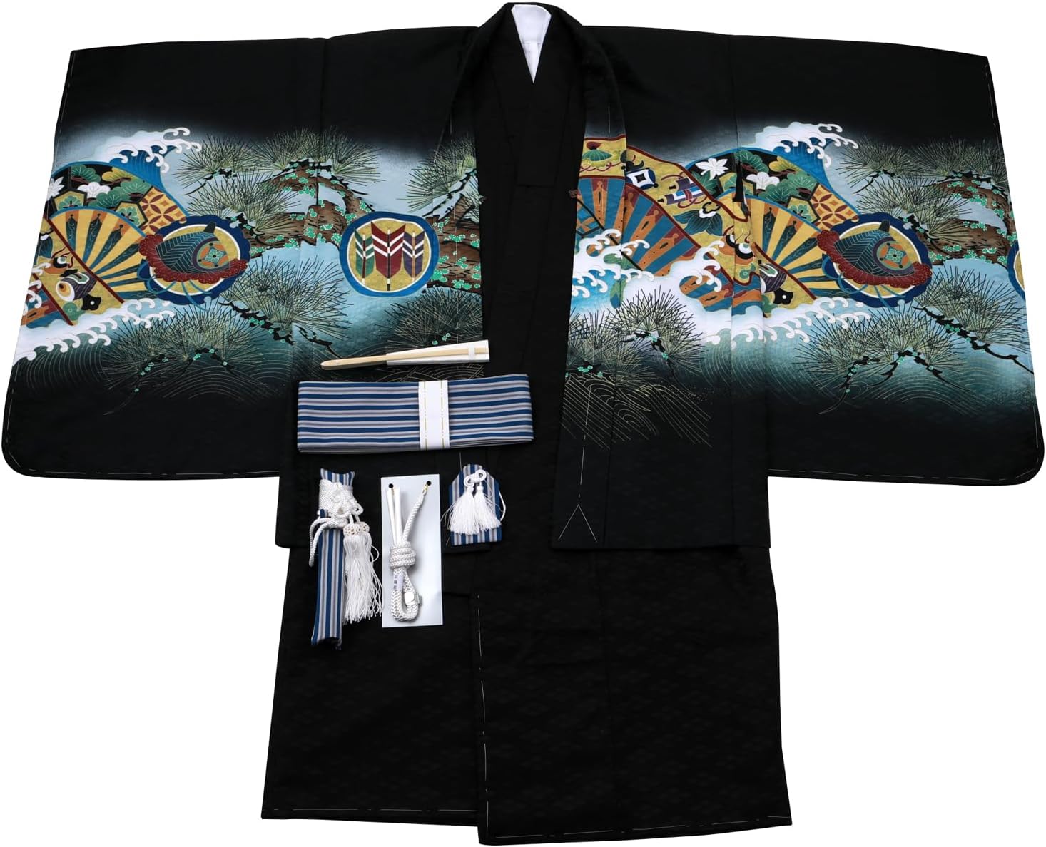 黒地龍と兜伝統柄☆七五三　男の子　５歳着物セット 黒地龍と兜伝統柄七五三 男の子 5歳着物セット ＼クーポンあり